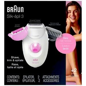 Braun Silk-épil 3 Epilator in White and Pink